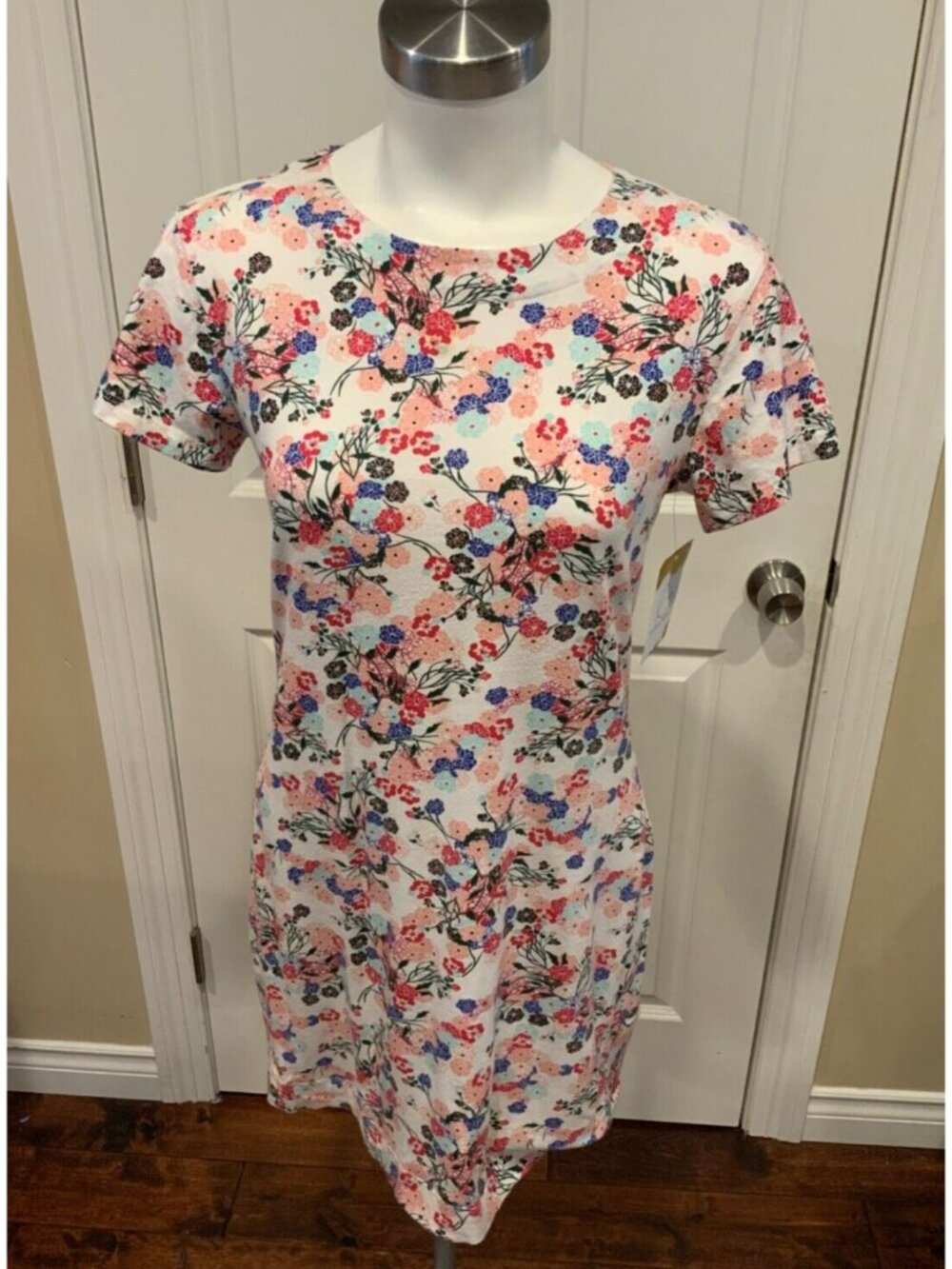 French Connection Multicolor Floral Short Sleeve Sheath Dress, Size 10 (US)